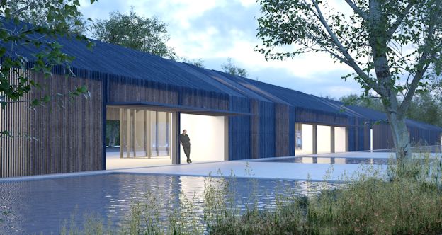 An artists impression of The Visitor Centre at Bettshanger Sustainable Park